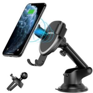 Choetech Qi Wireless Charger 10W Gravity Car Cockpit Holder Dashboard + Clip for Ventilation Grille Airflow + 1.2m Micro USB Cable Black (T536-S)