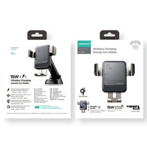 Joyroom Qi wireless 15 W car charger gravity phone holder (dashboard) black (JR-ZS220)