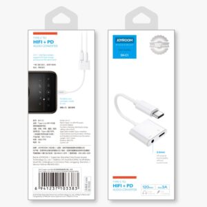 Joyroom USB Type C - to audio and charging DAC white (SH-C1)